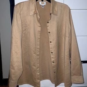 Tan Suede Button Down